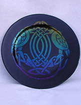 7" Slumped Glass Celtic Birds Plate