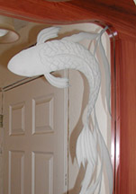 Carved Glass Koi Fish Mirror