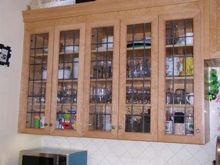 Leaded Cabinet Doors with Rosettes 
