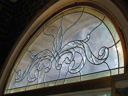leaded beveled transom window