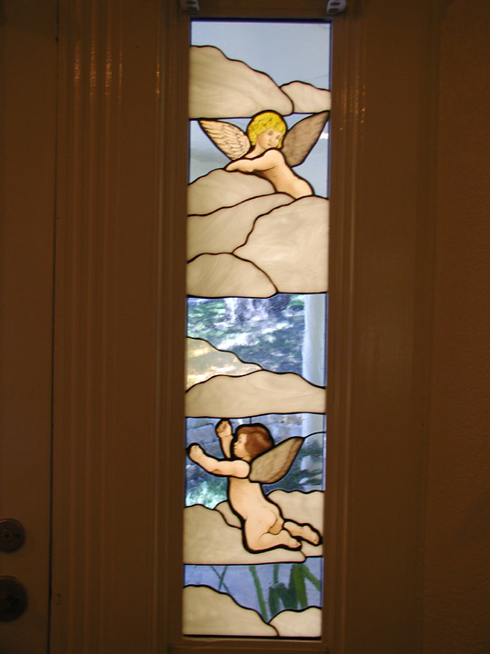 Our Lady Queen of Peace Entryway stained glass