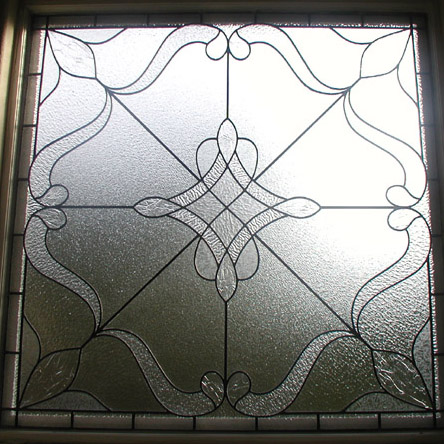 Leaded clear textured glass bathroom privacy window